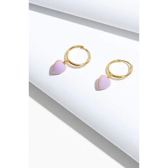 Madewell $52 Delicate Collection Demi Fine Heart Huggie Earrings NK596 - Picture 1 of 3